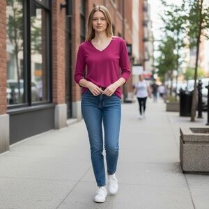 Planet Funk Pink Long Sleeve Blouse